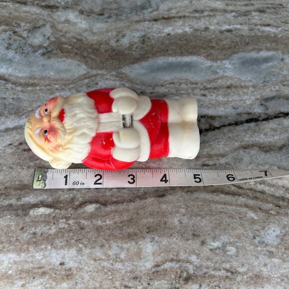 Vintage Santa Claus Squeaky Toy Christmas 5"  Kitschy Rubber Soft Taiwan Retro - Picture 8 of 9
